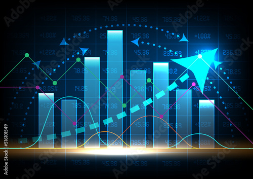 Fototapeta Naklejka Na Ścianę i Meble -  Finance stock market analysis business graph background image