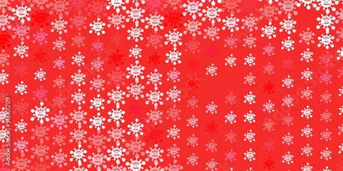 Light Red vector backdrop with virus symbols.