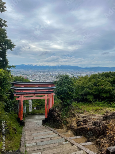 View from Mt. Inari Fushimi Inari Shrine in Kyoto  Japan