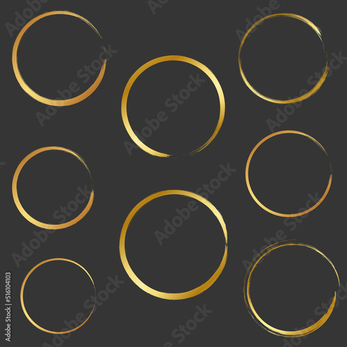 Gold Circle Frame Gradient with brush stroke style