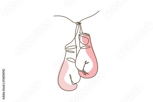 Boxing gloves illustration with line style design