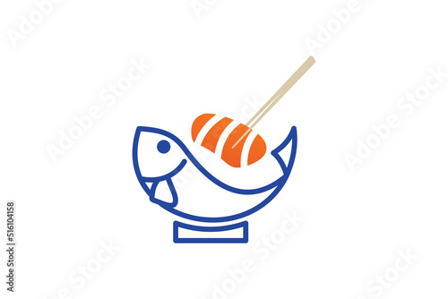 Sushi logo icon template illustration