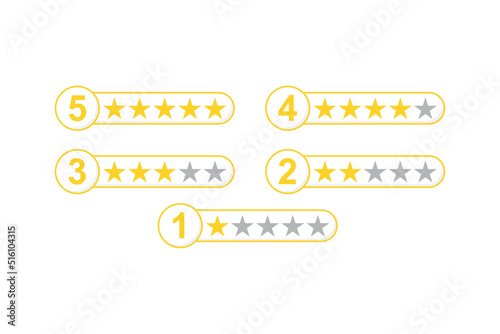 Illustration of star rating icon for review product