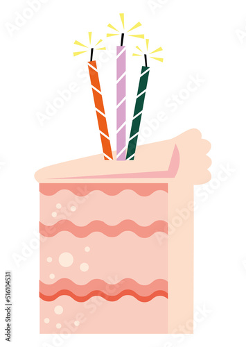 birthday cake portion