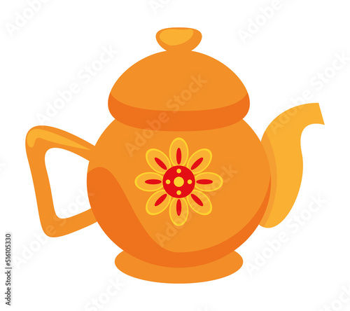 teapot with flower