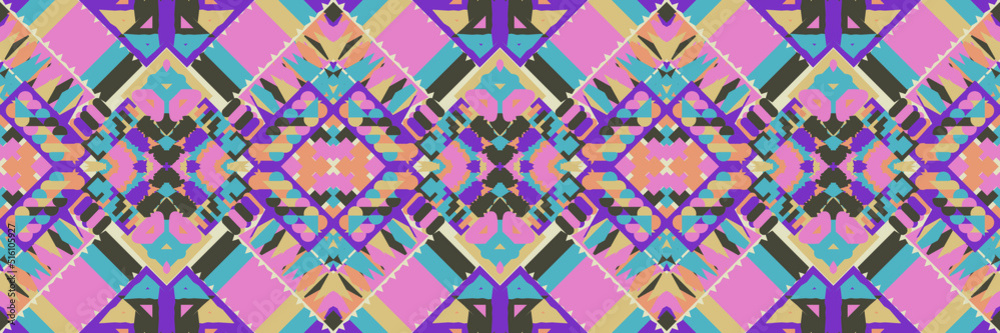 Ethnic carpet with geometric mosaic aztec style stripes on tile. majolica Antique interior,modern rugs,geographic print on kente clot textile.Tribal vector ornament seamless african pattern.multicolor Ethnic carpet with geometric mosaic aztec style stripes on tile. majolica Antique interior,modern rugs,geographic print on kente clot textile.Tribal vector ornament seamless african pattern.multicolor