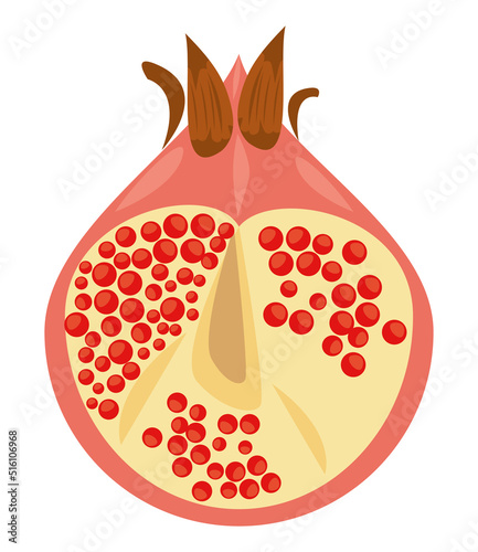 half pomegranate fresh fruit