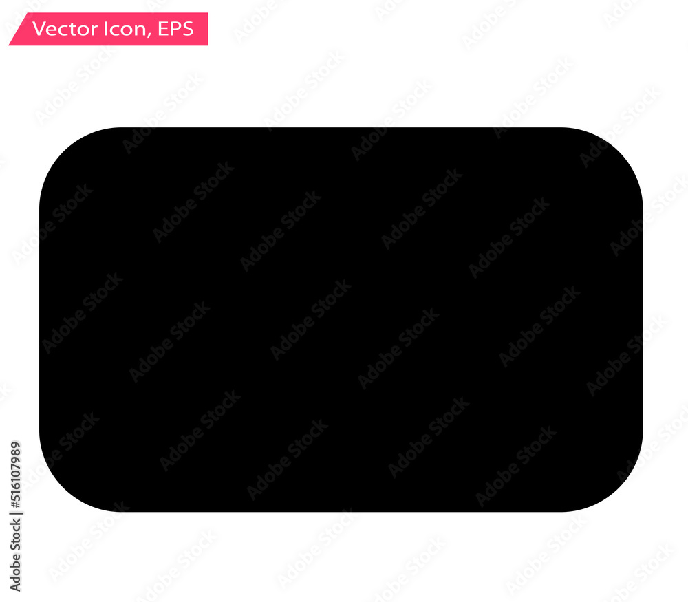 Rounded Rectangle Black Icon. Vector Icon. Illustration Rounded Rectangle Black Icon. Vector Icon. Illustration