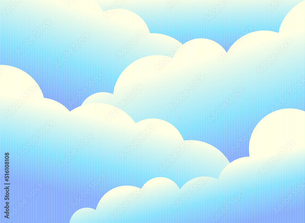 ストライプ柄の青い雲の背景