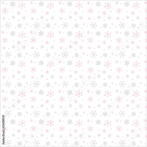 Pink   Silver Snowflake Seamless Pattern