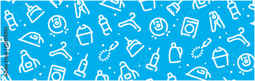 Cleaning and housekeeping icon pattern background wide banner