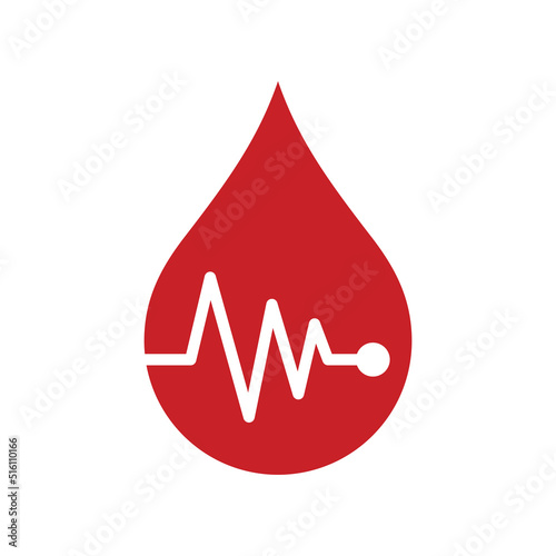 Blood drop with heartbeat pulse icon, Medical healthy concept, Vector illustration