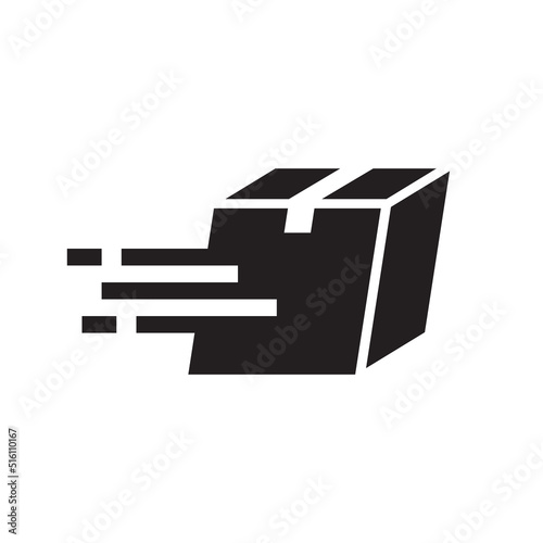 Fast shipping box icon sign, Parcels tracking symbol, Pictogram flat design for apps and websites, Isolated on white background, Vector illustration