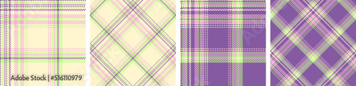 Plaid seamless vector pattern set.