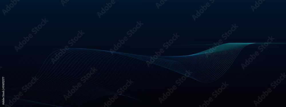 Abstract blue lines connection wave with Futuristic technology digital hi tech concept. Vector illustration