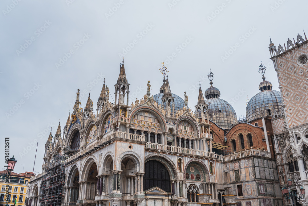 View of the St Mark's Basilica at St Mark's Square in Venice, Veneto, Italy, Europe, World Heritage Site