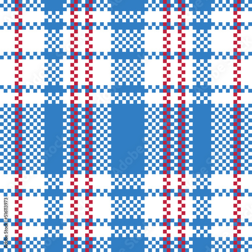 Vector Retro Red White Blue Iconic Old Hong Kong Checker Seamless Pattern for Products or Textile Prints.