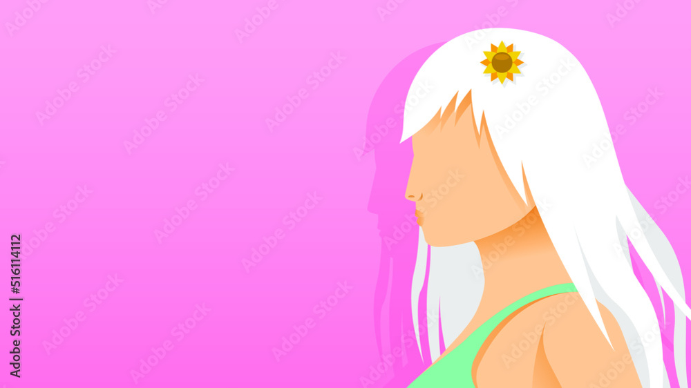 Abstract Flat Albino Pale Skin Girl With Flower Cartoon People Character Concept Illustration Vector Design Style Albinism Disease International Albinism Awareness Day Abstract Flat Albino Pale Skin Girl With Flower Cartoon People Character Concept Illustration Vector Design Style Albinism Disease International Albinism Awareness Day