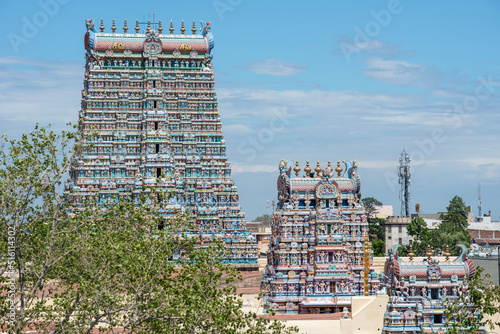 The beautiful Meenakshi Amman Temple in Madurai in the south Indian state of Tamil Nadu photo