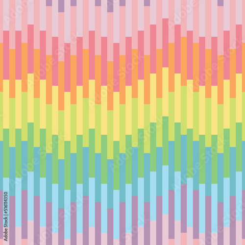 colorful rectangles like as waves. rainbow and pastel color concept. seamless pattern. vector illustration.