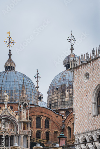 View of the St Mark's Basilica at St Mark's Square in Venice, Veneto, Italy, Europe, World Heritage Site
