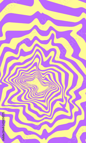 1970 Trippy and Wavy Swirl Pattern. Vintage Psychedelic. Hand-Drawn Vector Illustration. Seventies Style, Groovy Wallpaper, Print. Flat Design, Hippie Aesthetic. Y2K. 70s, 80s, 90s vibes.