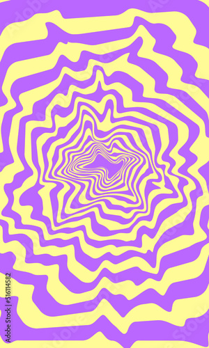 1970 Trippy and Wavy Swirl Pattern. Vintage Psychedelic. Hand-Drawn Vector Illustration. Seventies Style, Groovy Wallpaper, Print. Flat Design, Hippie Aesthetic. Y2K. 70s, 80s, 90s vibes.