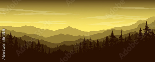 Mountain landscape  landscape poster silhouette  background image for design  publication  magazine cover design.