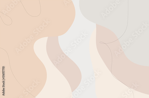 Pastel curves abstract templates with organic abstract shapes, pastel colors shapes on each others, vector and illustration design