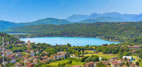 Fototapeta Naklejka Na Ścianę i Meble -  Scenic view of Lakes of Avigliana in Piedmont Region Northern Italy 
