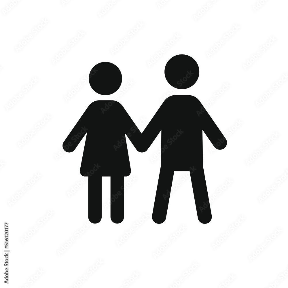 Vector image of a man and a woman holding hands Vector image of a man and a woman holding hands