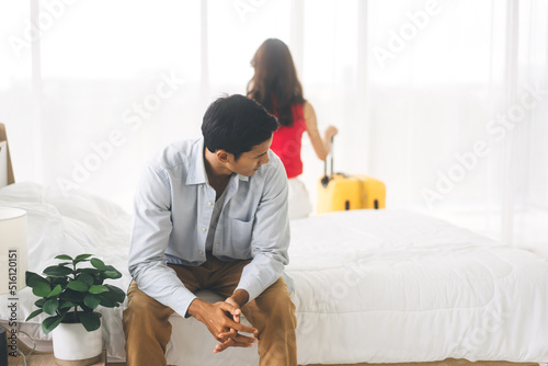 Married couple tired in problem of relationship to divorce