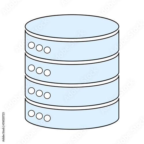 Database storage icon, internet network server cloud data symbol, connection system vector illustration