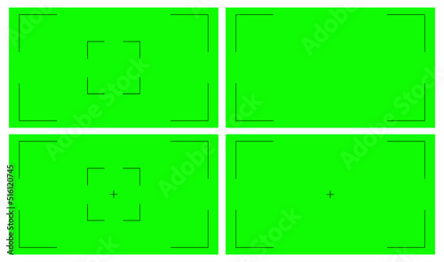 Set of Green screen blank background, empty digital video template mockup vector illustration