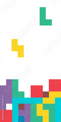 Set of color block background, color puzzle icon , logic fun game vector illustration