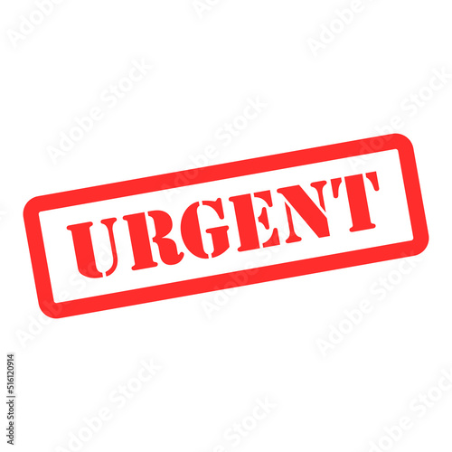 Urgent stamp symbol, label sticker sign button, text banner vector illustration