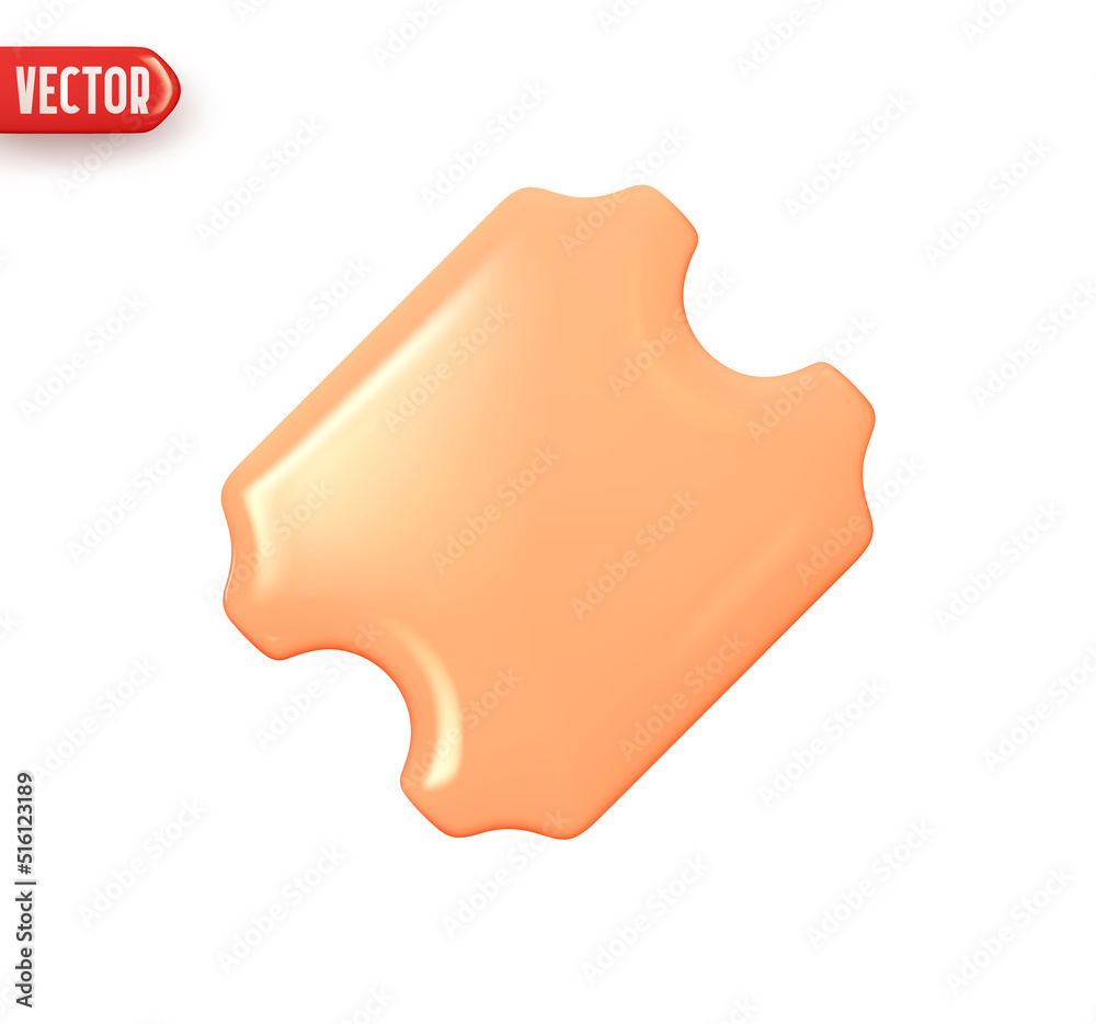 Part share half ticket paper the coupon. Realistic 3d design In plastic cartoon style. Icon isolated on white background. Vector illustration Part share half ticket paper the coupon. Realistic 3d design In plastic cartoon style. Icon isolated on white background. Vector illustration