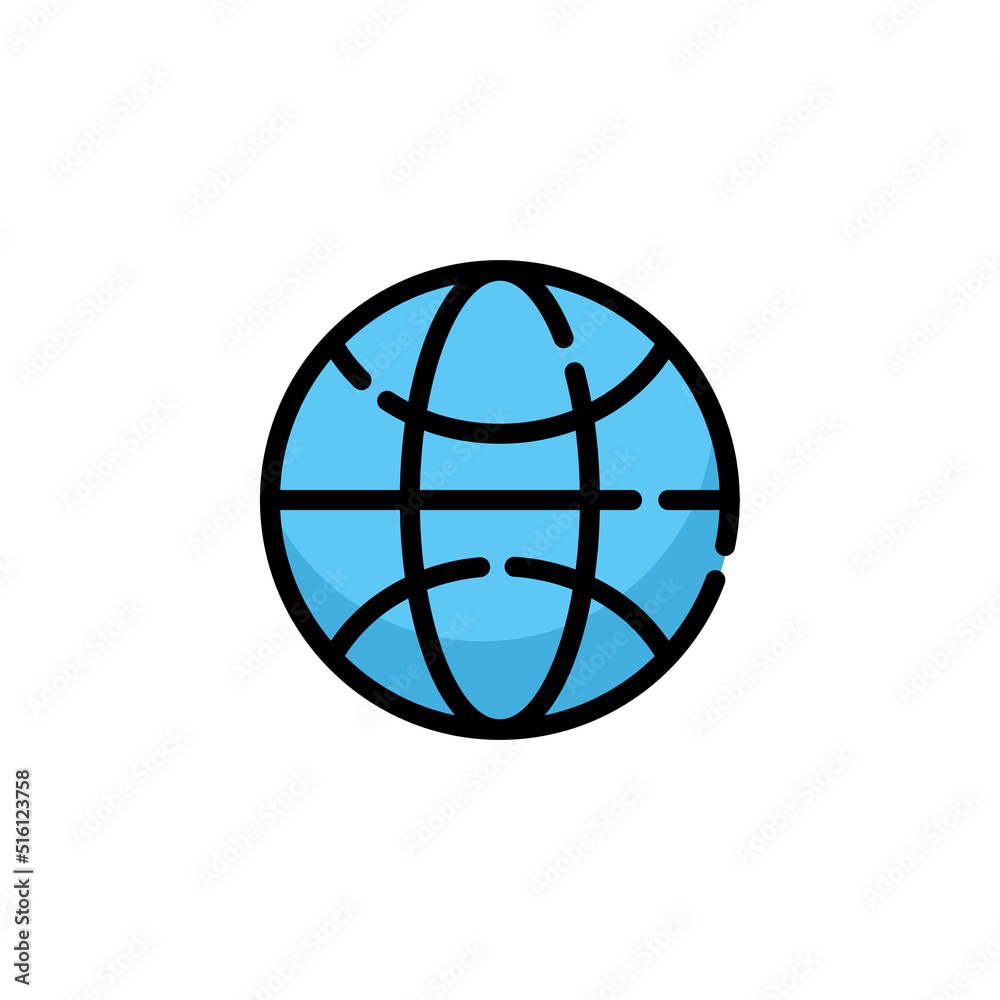 Globe icon vector. Internet icon