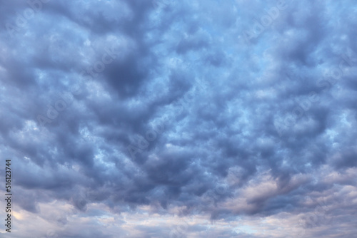 Dark blue sky with clouds