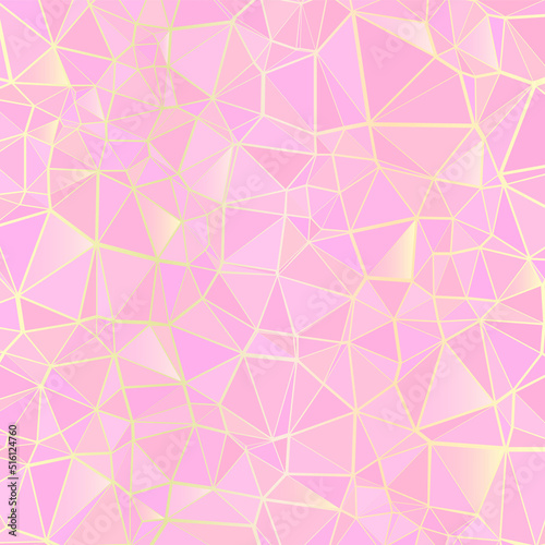 Pink geometric polygonal glamor background.