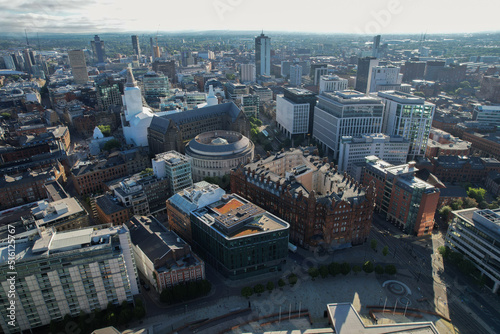 Photography Manchester City Centre Drone Aerial View Above Building Work Skyline Constructio