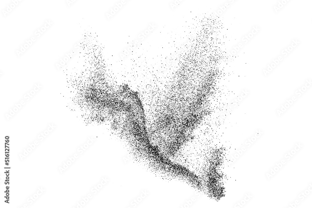 Abstract black texture. Dark grainy texture on white background. Dust overlay textured. Grain noise particles. Grunge design elements. Vector illustration, EPS 10.