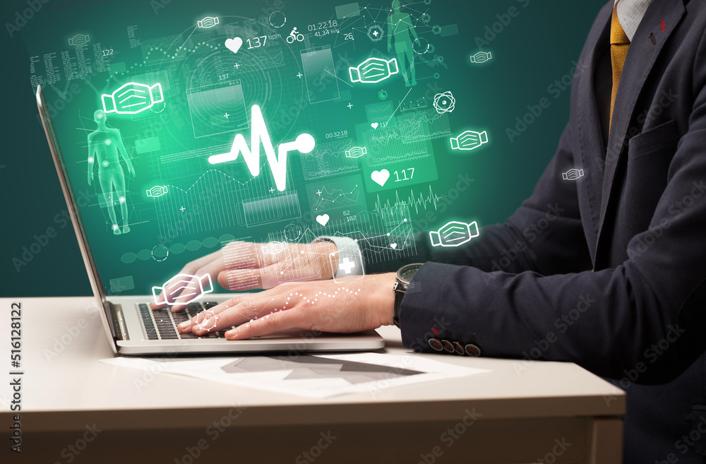 hand browsing on the internet for medical issues