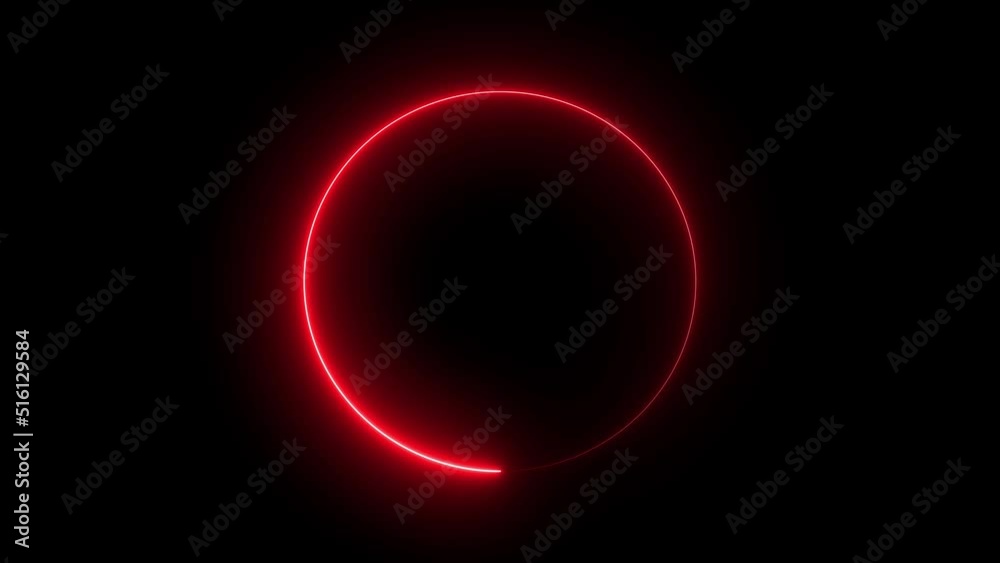 Red neon glow circle frame. Red neon glow circle frame.