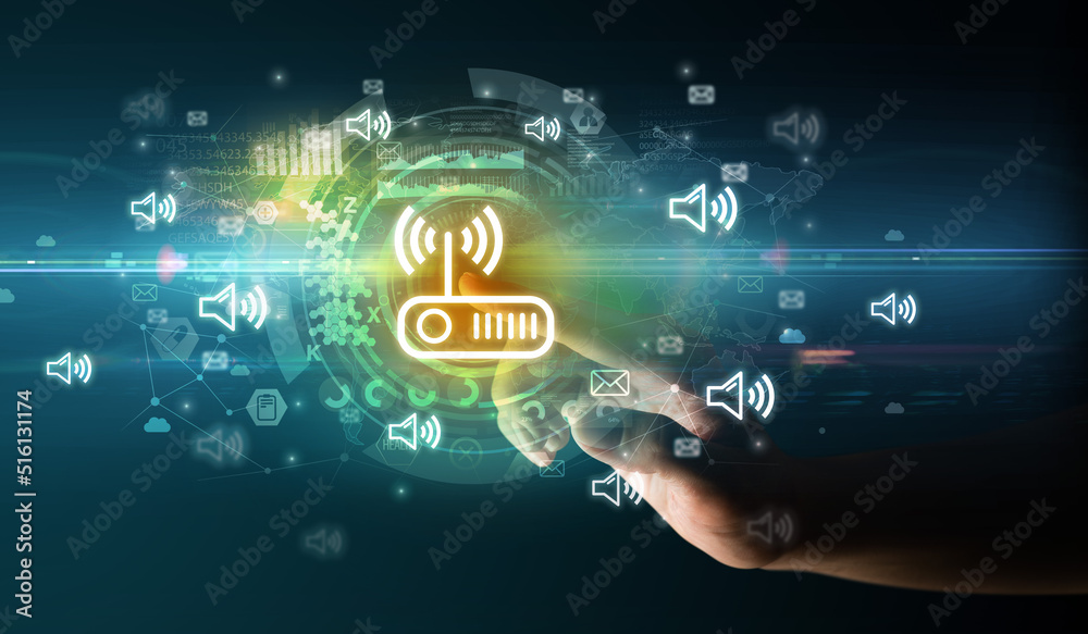 touching with soft gesture multimedia screen with future technology concept touching with soft gesture multimedia screen with future technology concept
