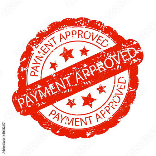 Payment approved rubber stamp for invoice and check