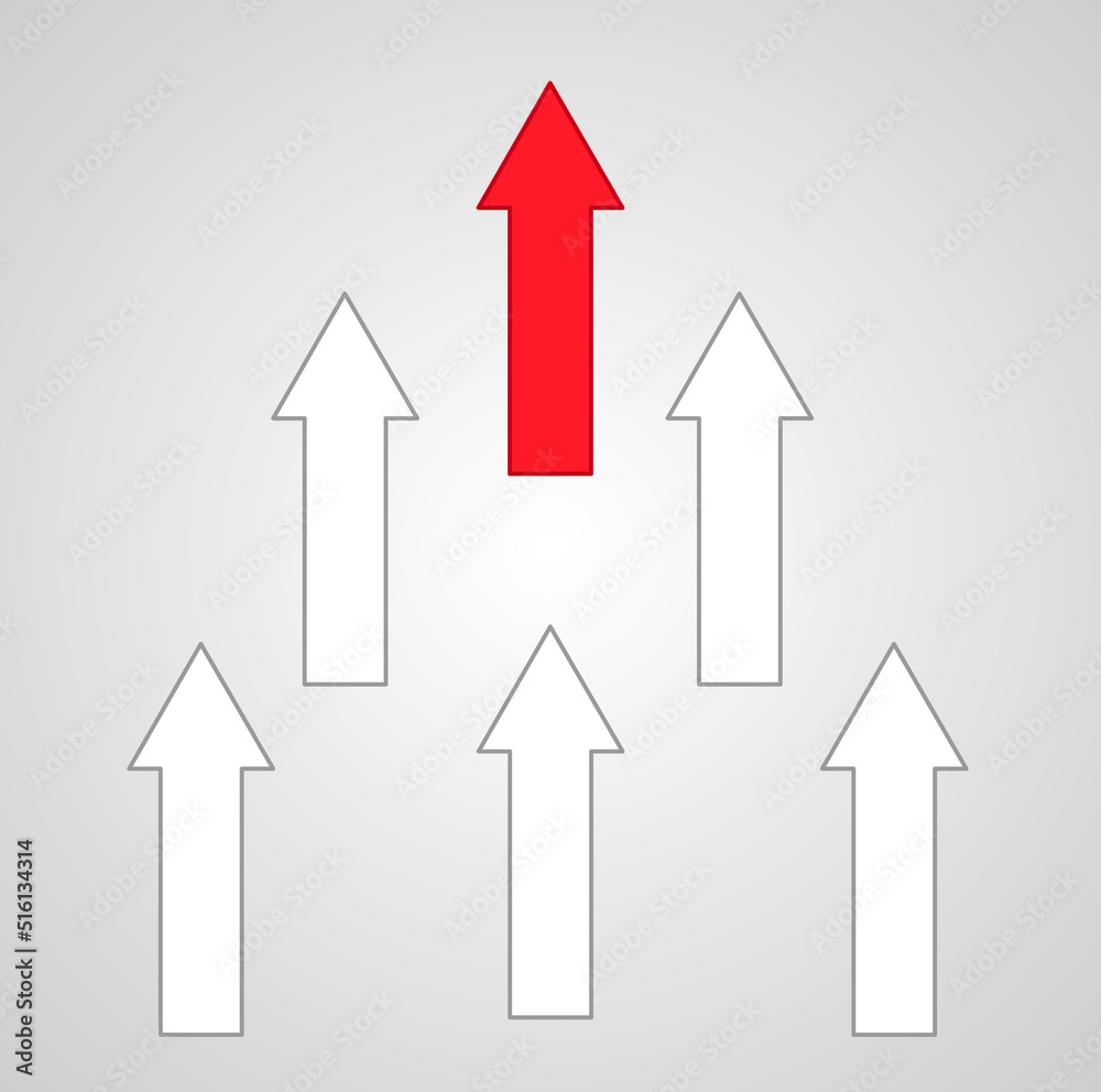 arrows on a light gray background, a symbol of growth, the concept of progress, moving forward, development in business or sports arrows on a light gray background, a symbol of growth, the concept of progress, moving forward, development in business or sports