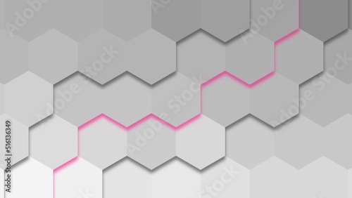 Abstract white grey pixelate crystalized honeycomb background. Aesthetic low poly hexagon background