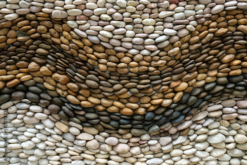 Beautifully arranged stone walls. Modern wall surfaces. arranged in waves or curves
