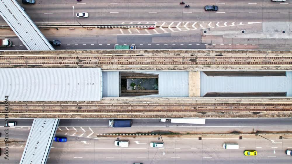 Aerial view over road traffic, lots of cars. Drone. 4K
Aerial view over road traffic, lots of cars. Drone. 4K